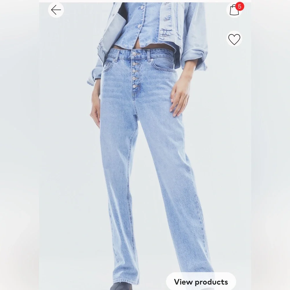 Rhinestone button denim - Picture 4 of 5